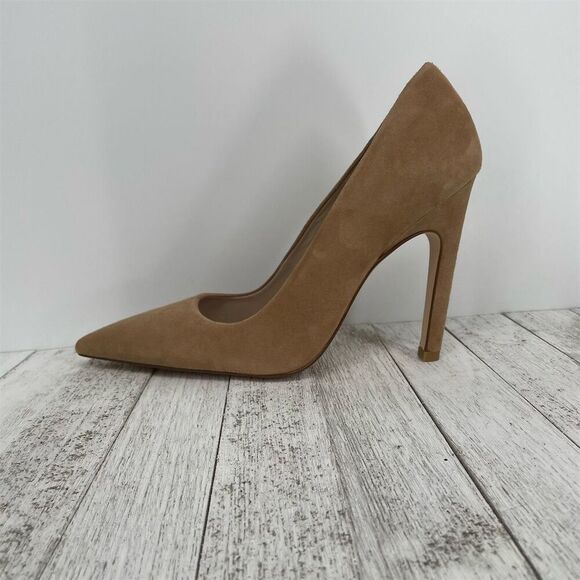Good American The Icon Beige Pointed Toe Stiletto Pump Heels Size 8.5 Casual - Picture 3 of 9